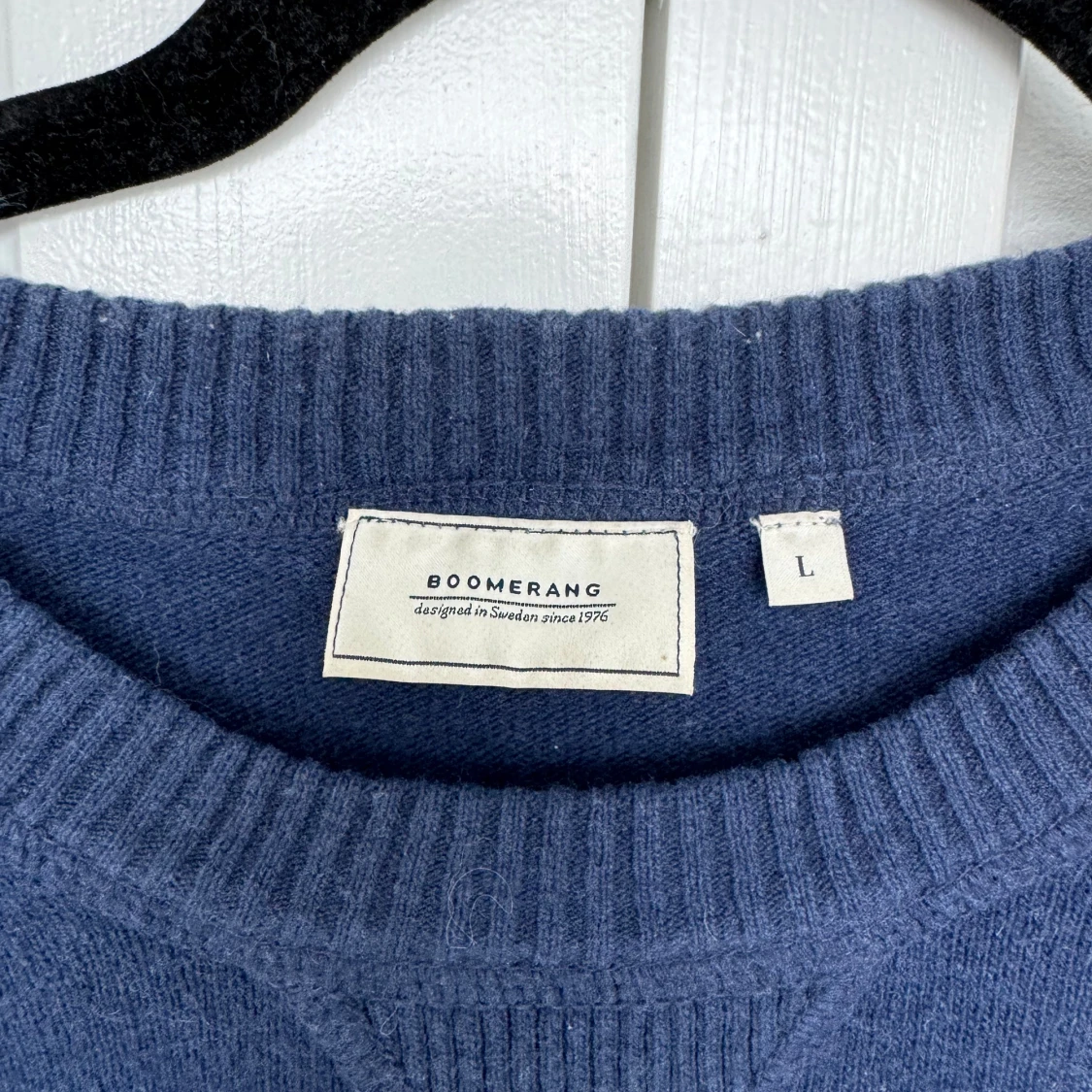 Blå stickad tröja - 91