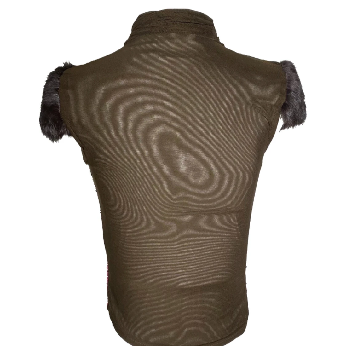 Unik vintage mesh glitter topp med fejk päls - 91