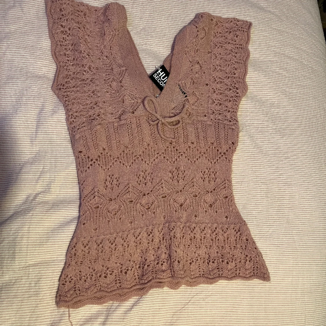 Rosa stickad tröja - 90