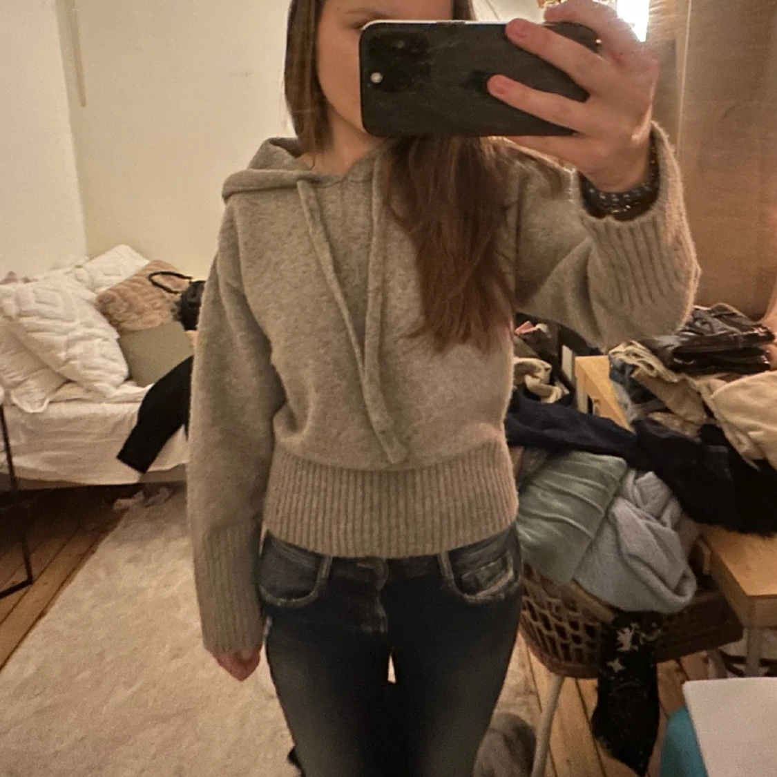 Zara stickad Hoodie/tröja - 90