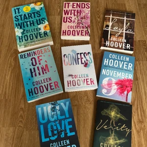 Böcker/books - 8 st böcker av Colleen Hoover. Alla är köpta nya och är på engelska. 50kr st eller 350kr för alla.