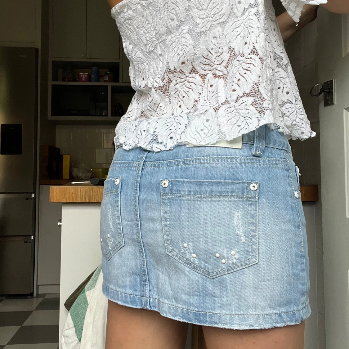 Lågmidjad jeanskjol  - 93