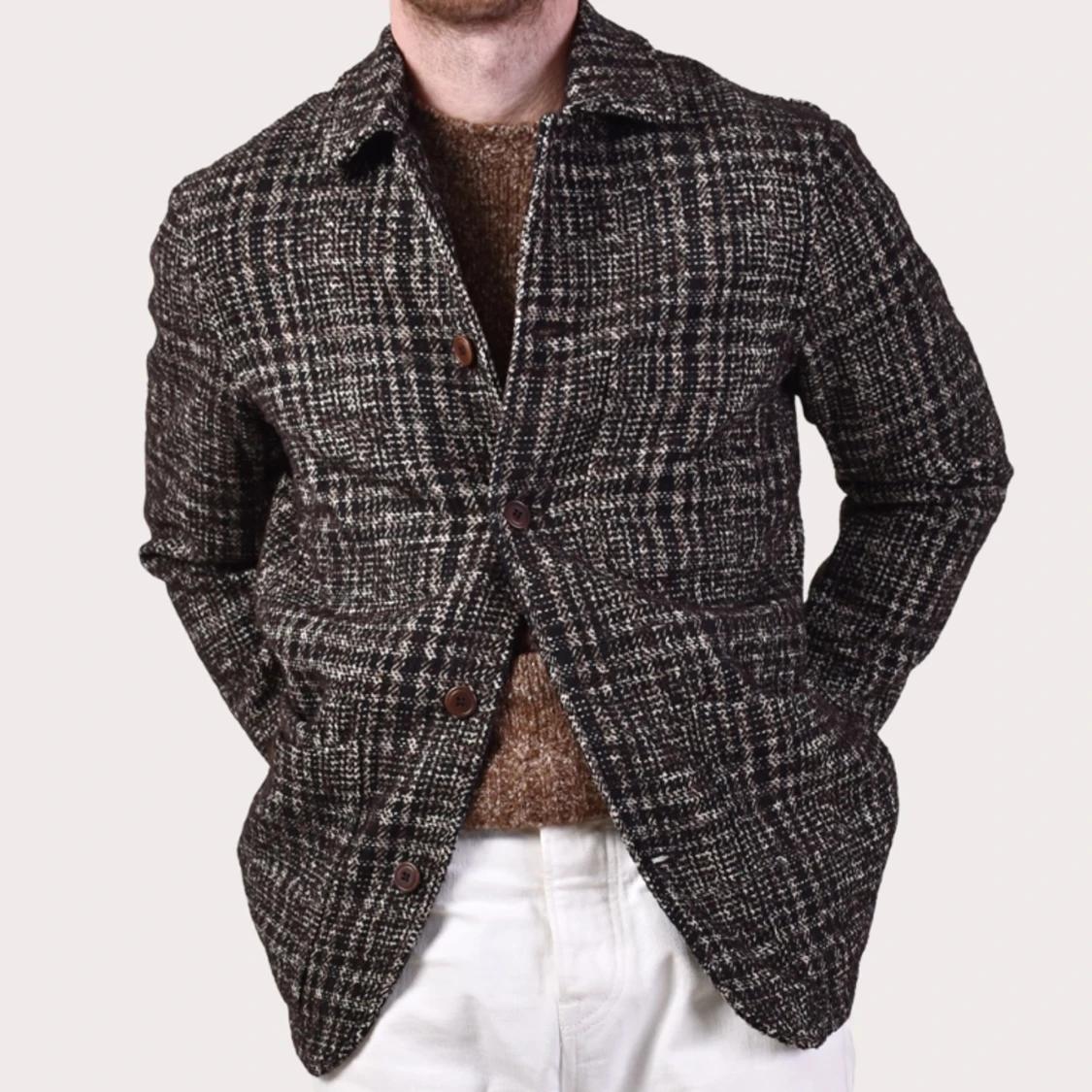 C.O.F. STUDIO  BREWER JACKET WOOL PLAID BROWN Stl.XL - 91