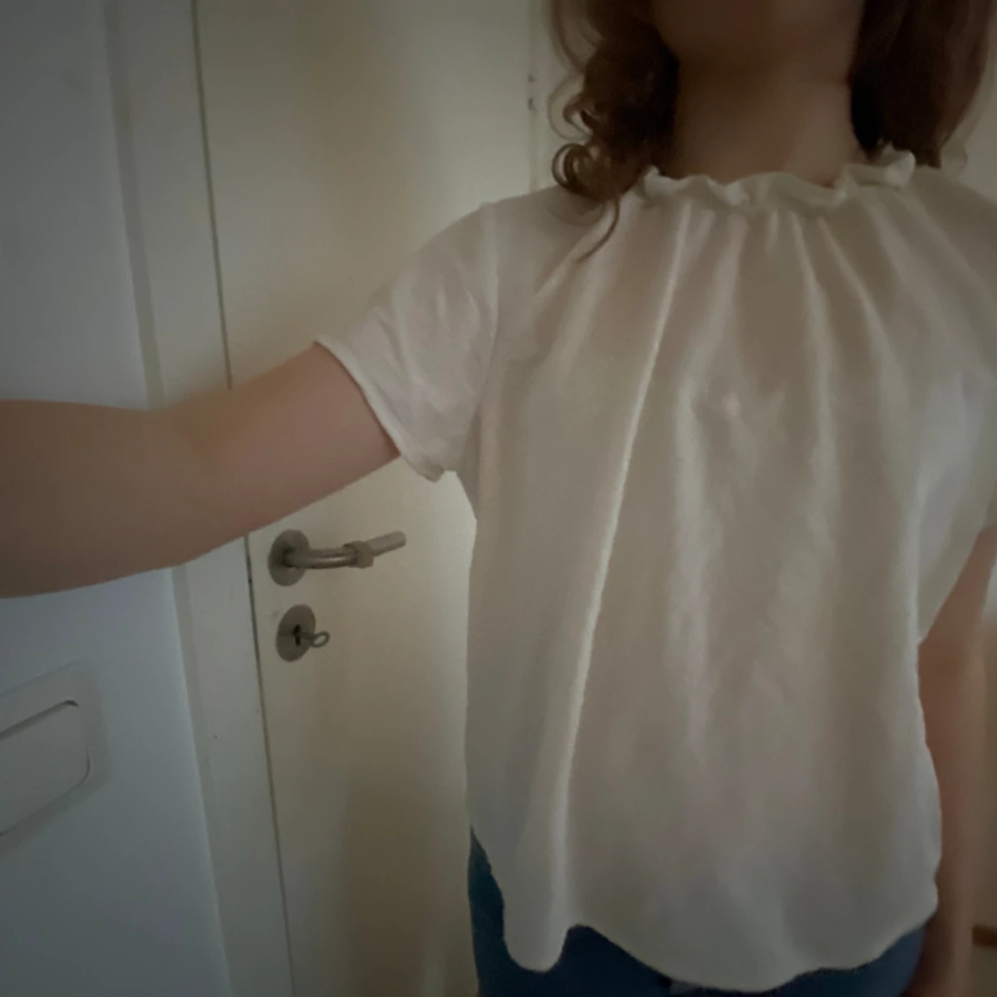 Jättesöt dollette blus med söt spetsdetalj  - 90