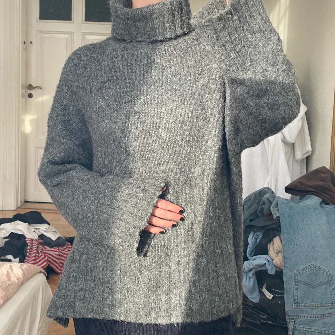 Stickad polotröja  - 90