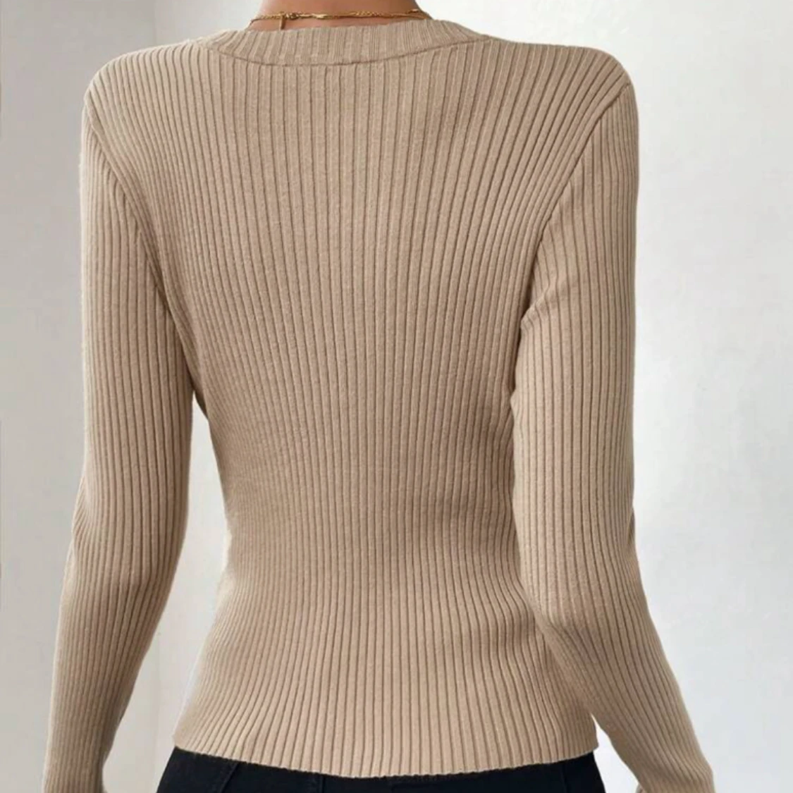 Stickad/ribbad tröja  - 91