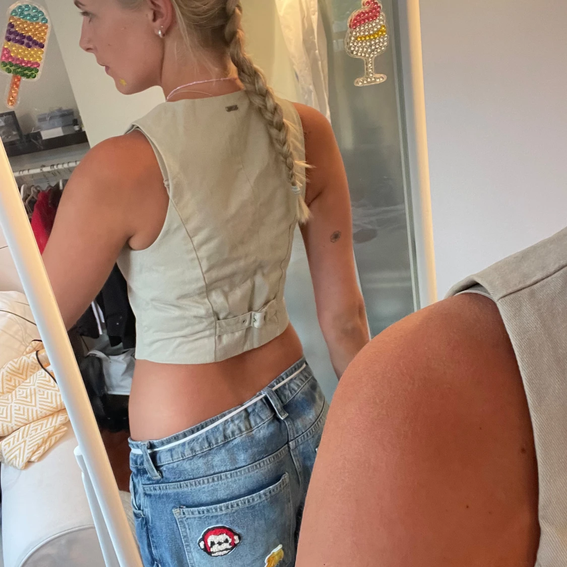 Beige väst/topp - 91