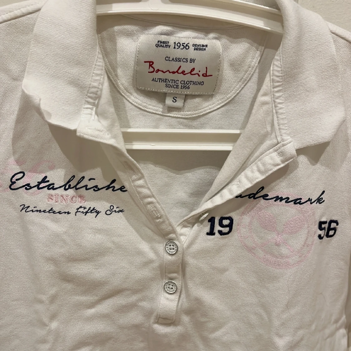 Vit mycket fin pikétröja - 90