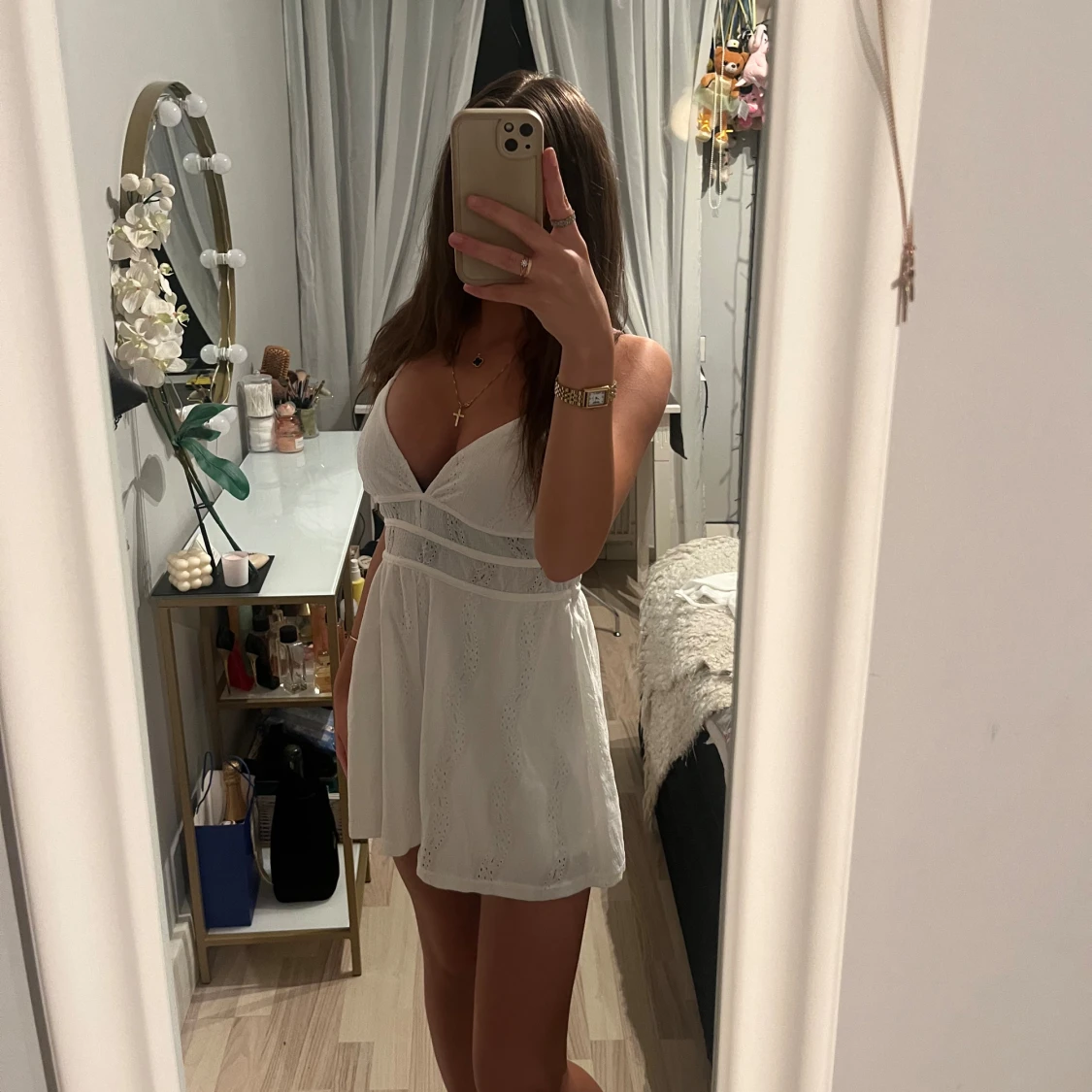 Vit bodysuit klänning - 90