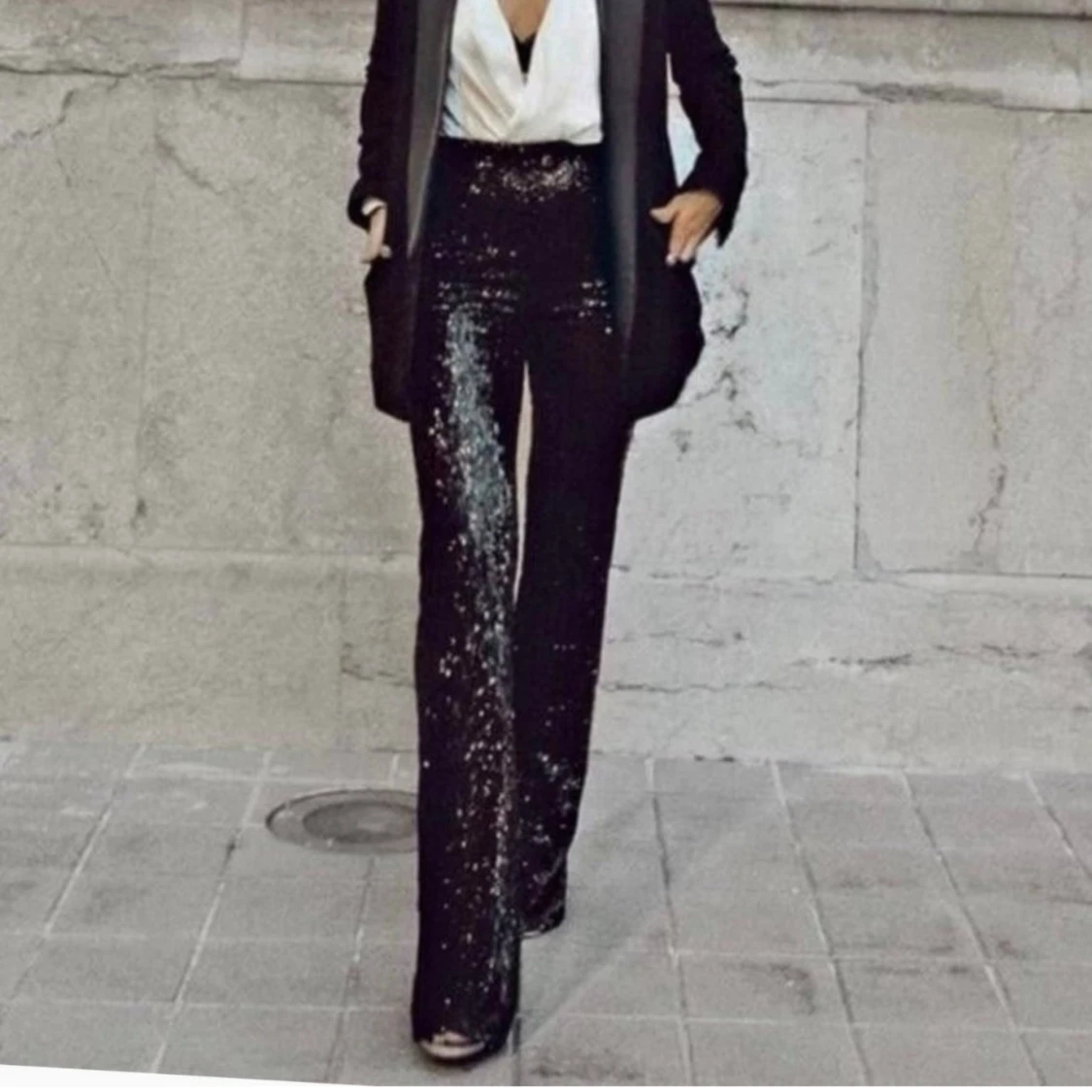 ZARA Sequin Pants / Paljettbyxor Leggings - 90