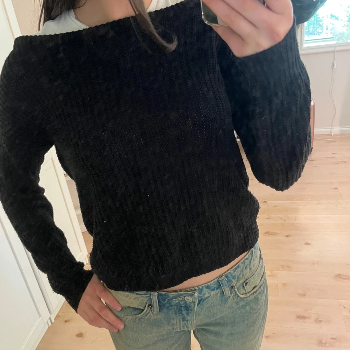 Svart stickad tröja från Missguided