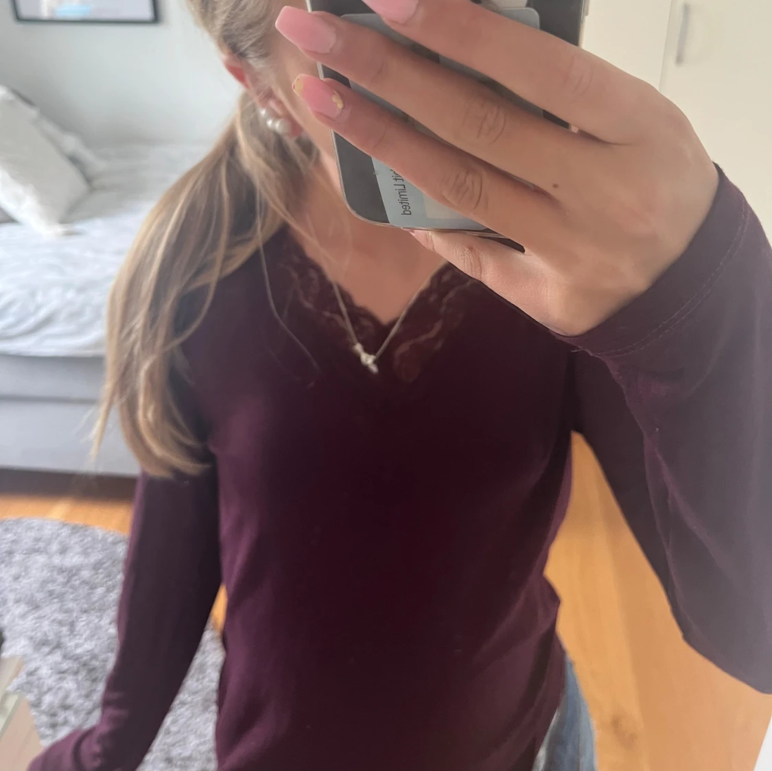 Vinröd långärmad topp 😙😙