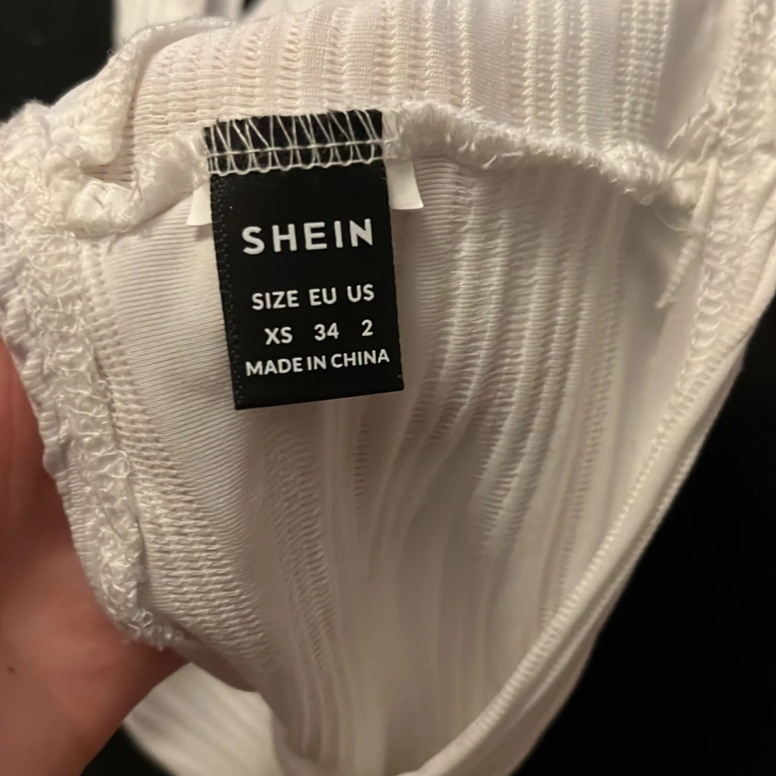 Vit ribbad halterneck topp Shein XS - 2