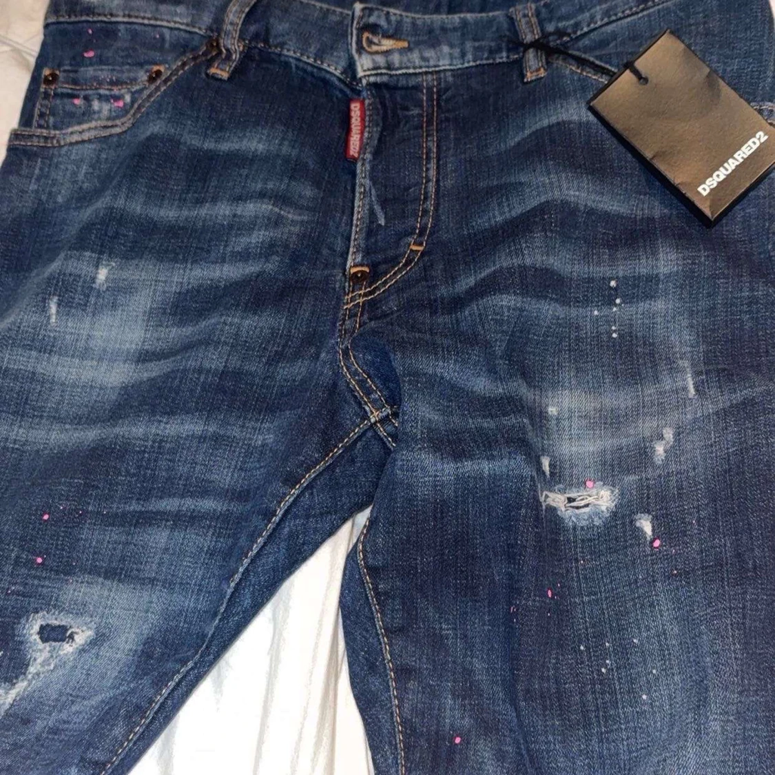 Dsquared2 blå distressed jeans - 1
