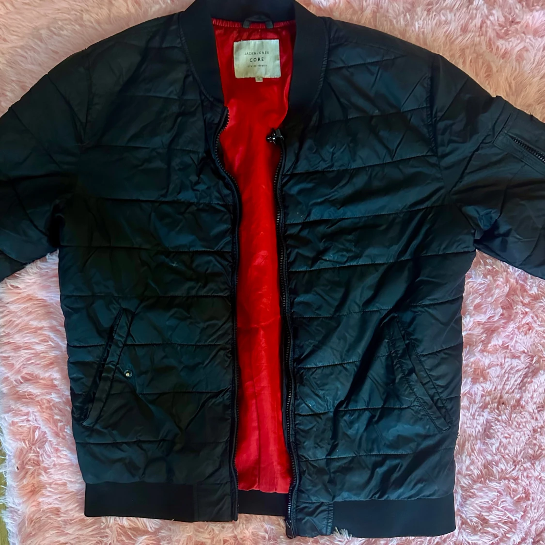 Svart quiltad bomberjacka Jack & Jones