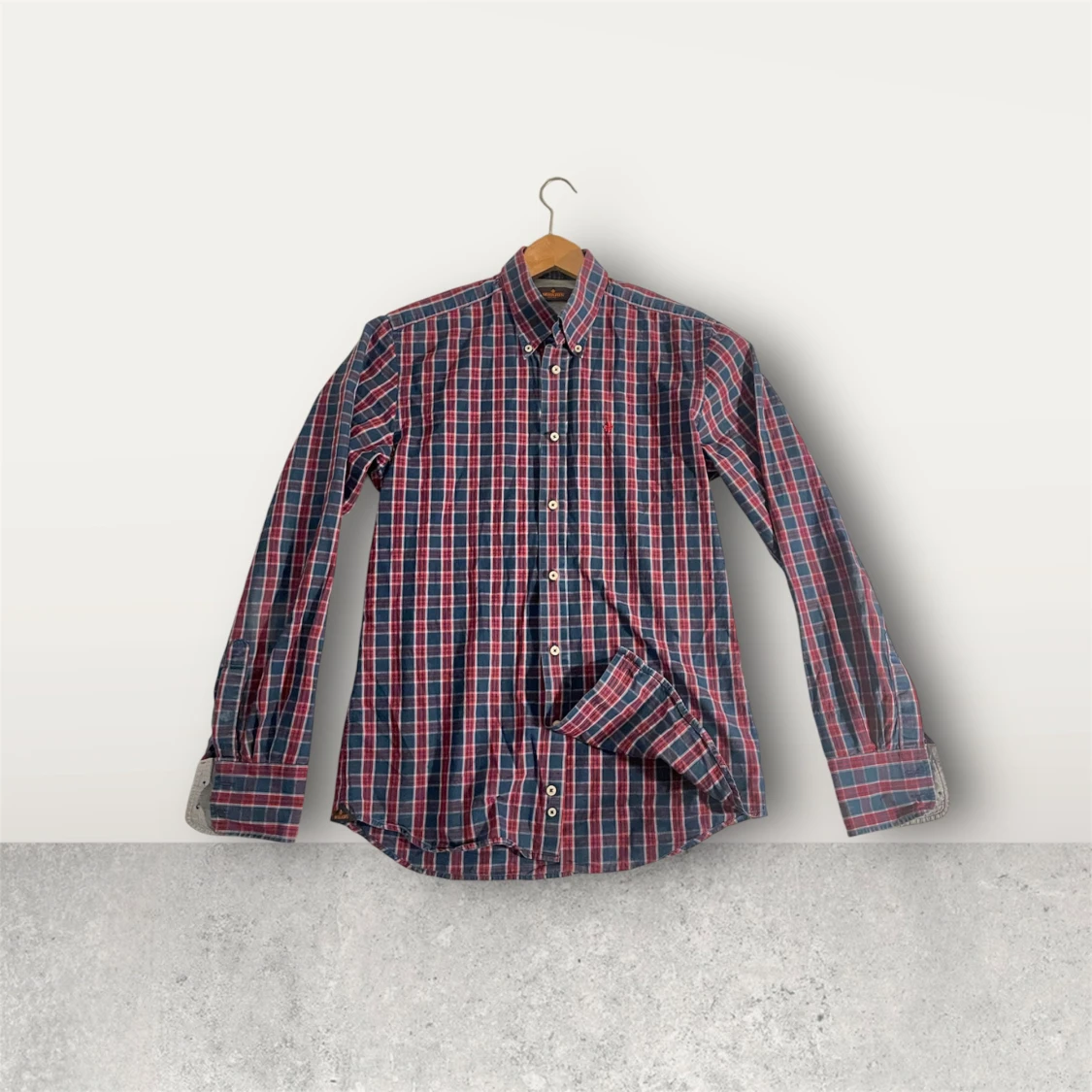 Rutig skjorta från Morris, blå/röd