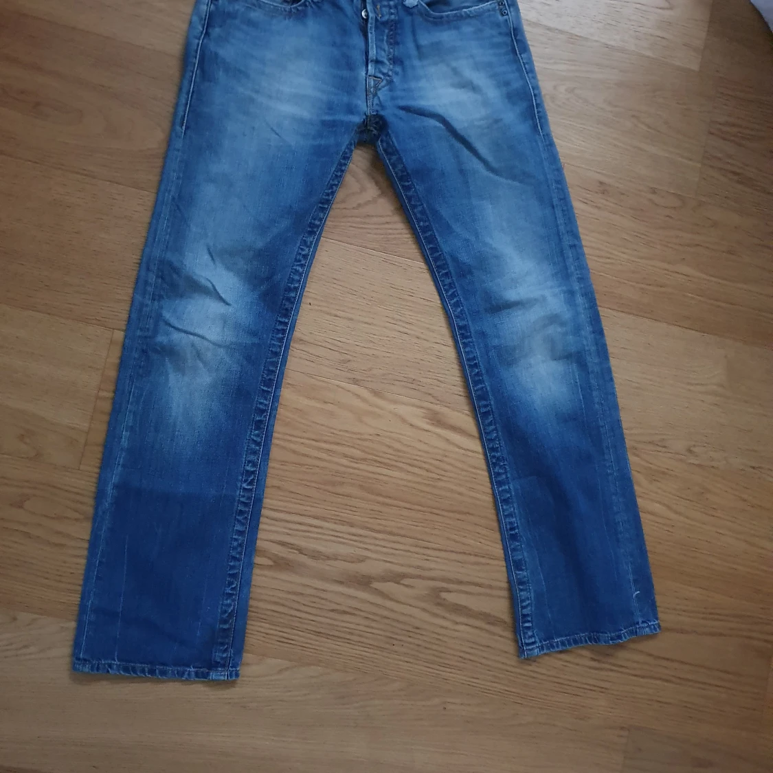 Blå Replay jeans med raka ben - 1