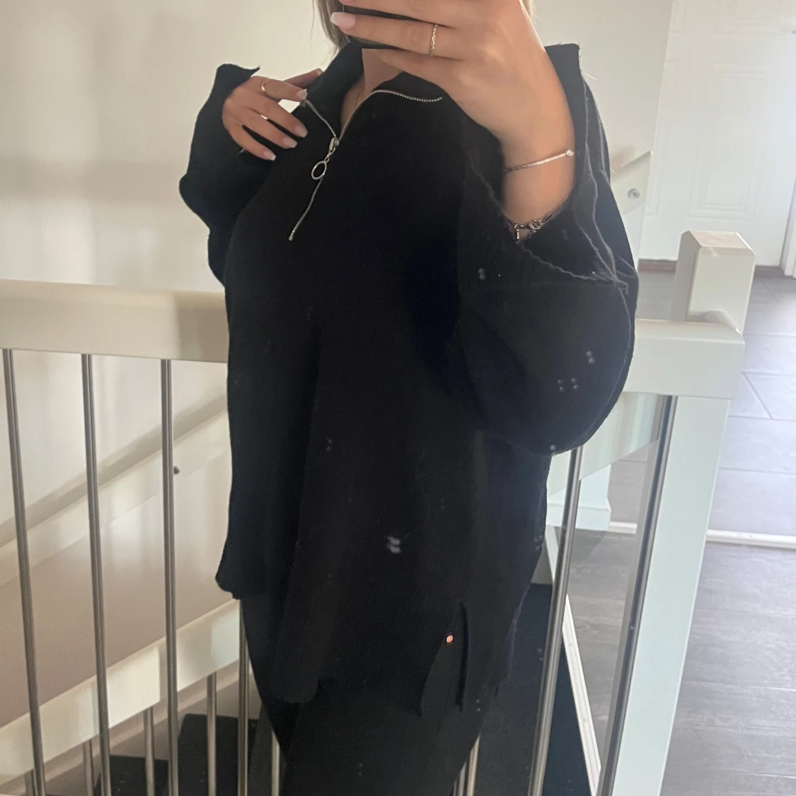 stickad zip tröja - 2