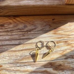 Short spike - Säljer ett par trendiga guldiga örhängen. EJ FRI FRAKT.