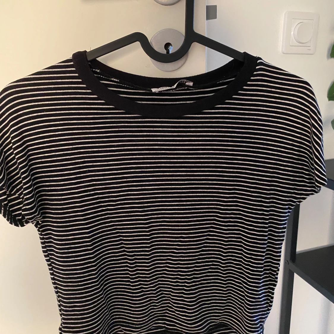 Svartvit randig croppad topp Zara - 2