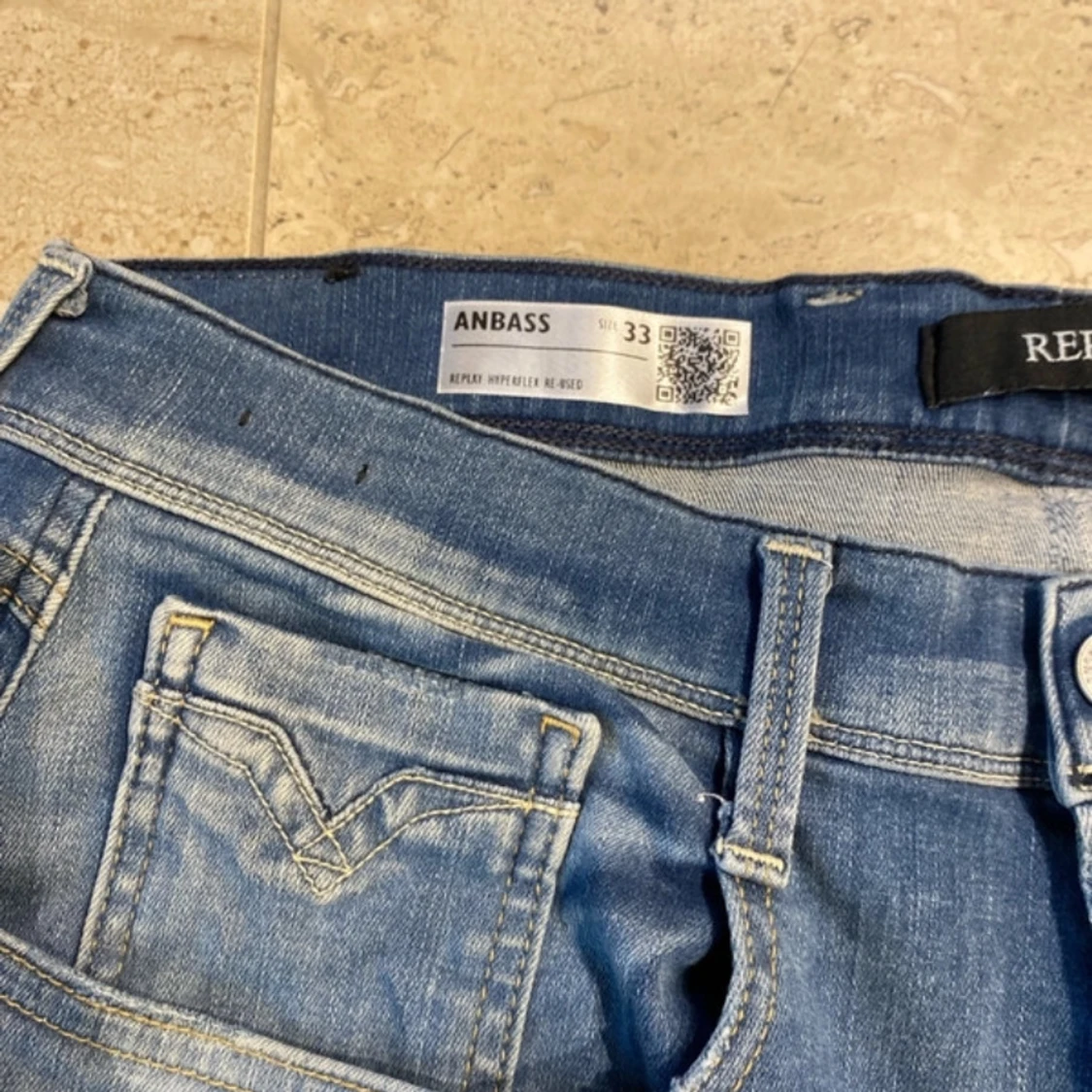 Replay Anbass Hyperflex ljusblå jeans herr - 3