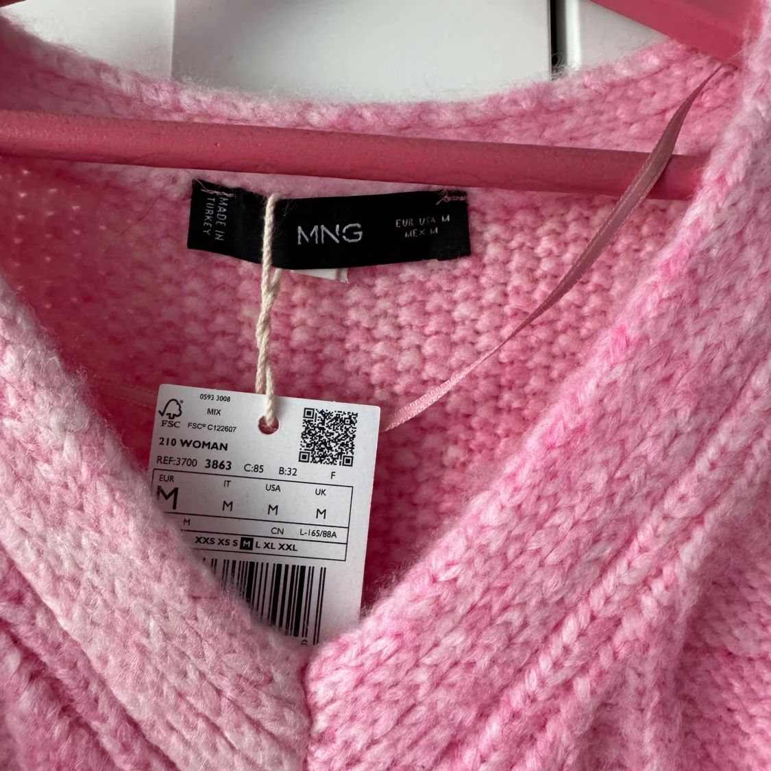 Rosa croppad stickad tröja MNG - 3