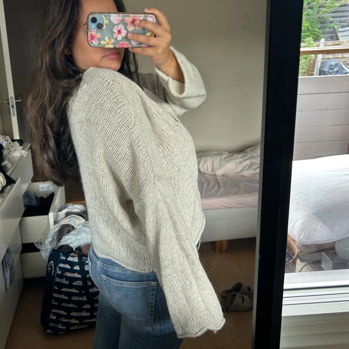 Beige stickad tröja - 2