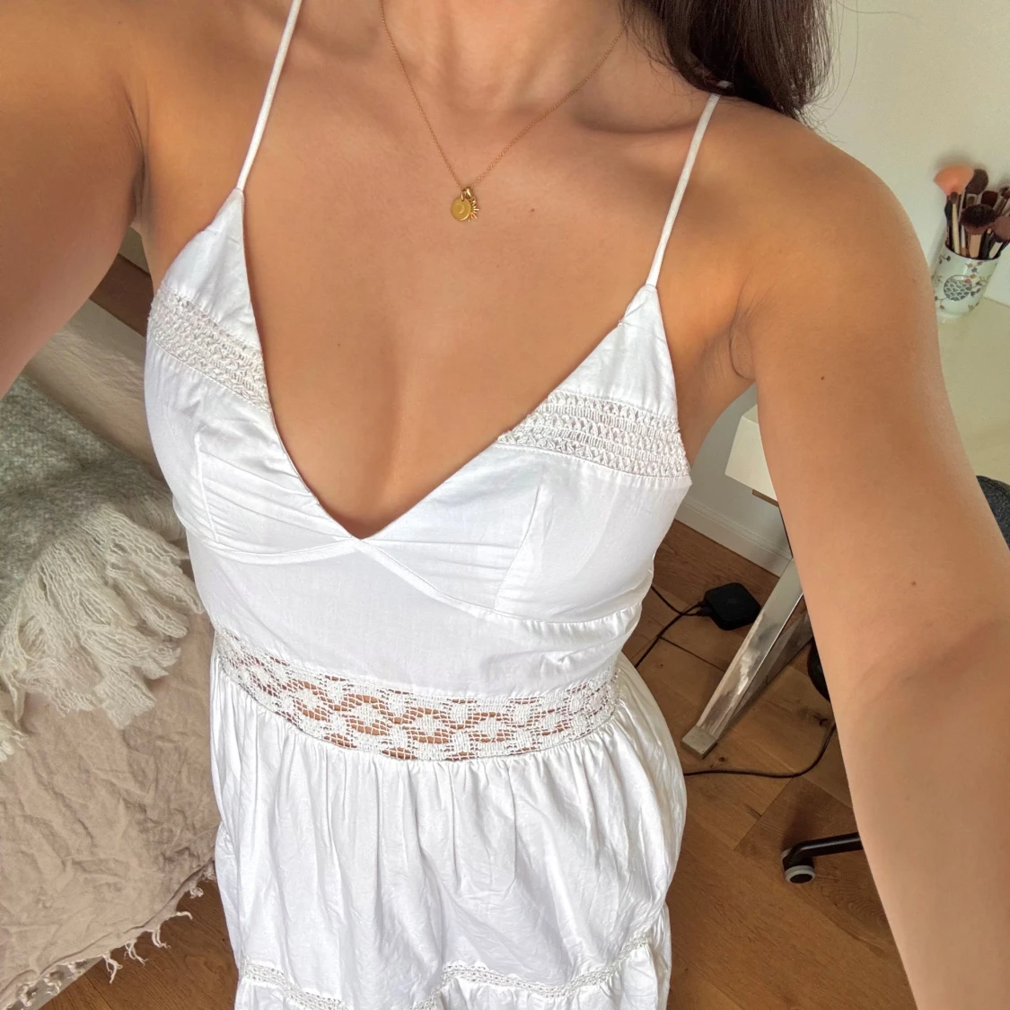 Vit maxiklänning från Zara