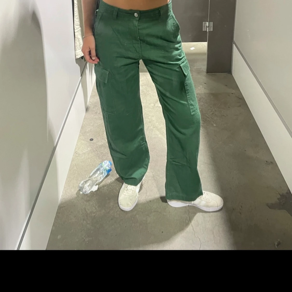 Gröna cargopants med raka ben