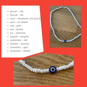 By prisförslag- armband vita pärlor din månads ögonfärg  - Matcha med din månads färg på ögat