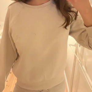 Beige sweatshirt från Filippa K - Säljer en sweeshirt från Filippa K. Den är bekväm och köpt för ca 1500kr. Den har en liten fläck på sig därav priset😊