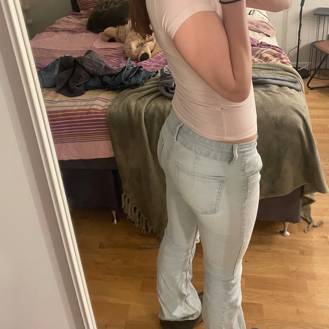 Ljusblå bootcut jeans - 1