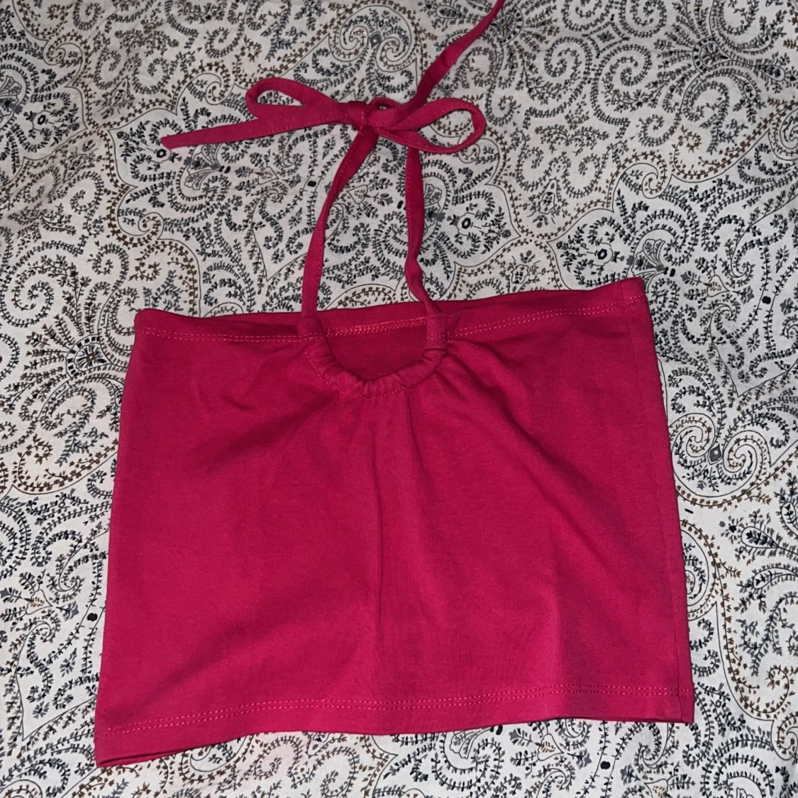 Mörkrosa tubtopp med knytband