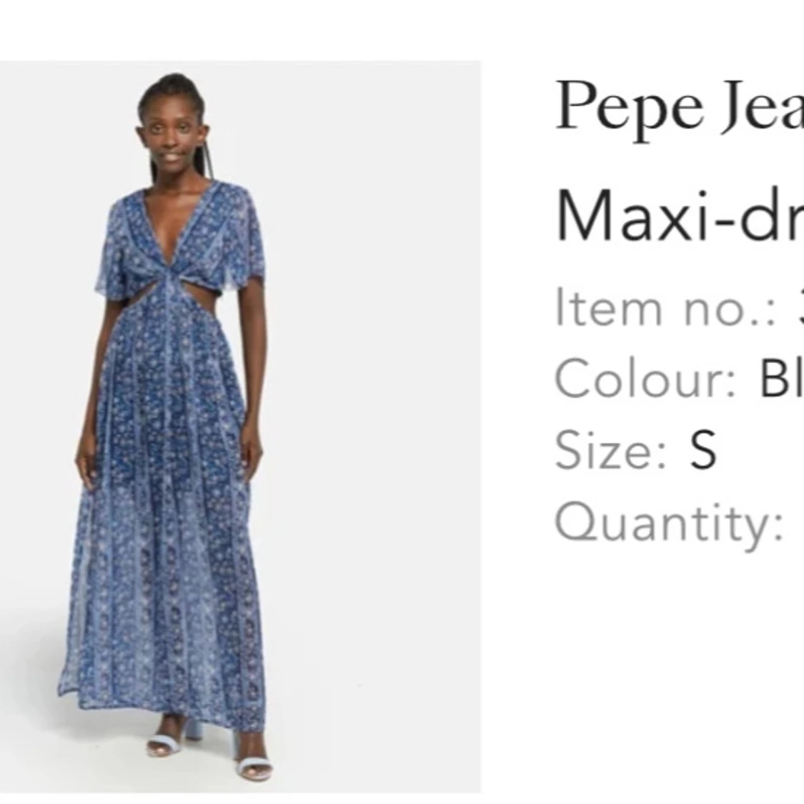 Blå långklänning med blommigt mönster från Pepe Jeans - 1