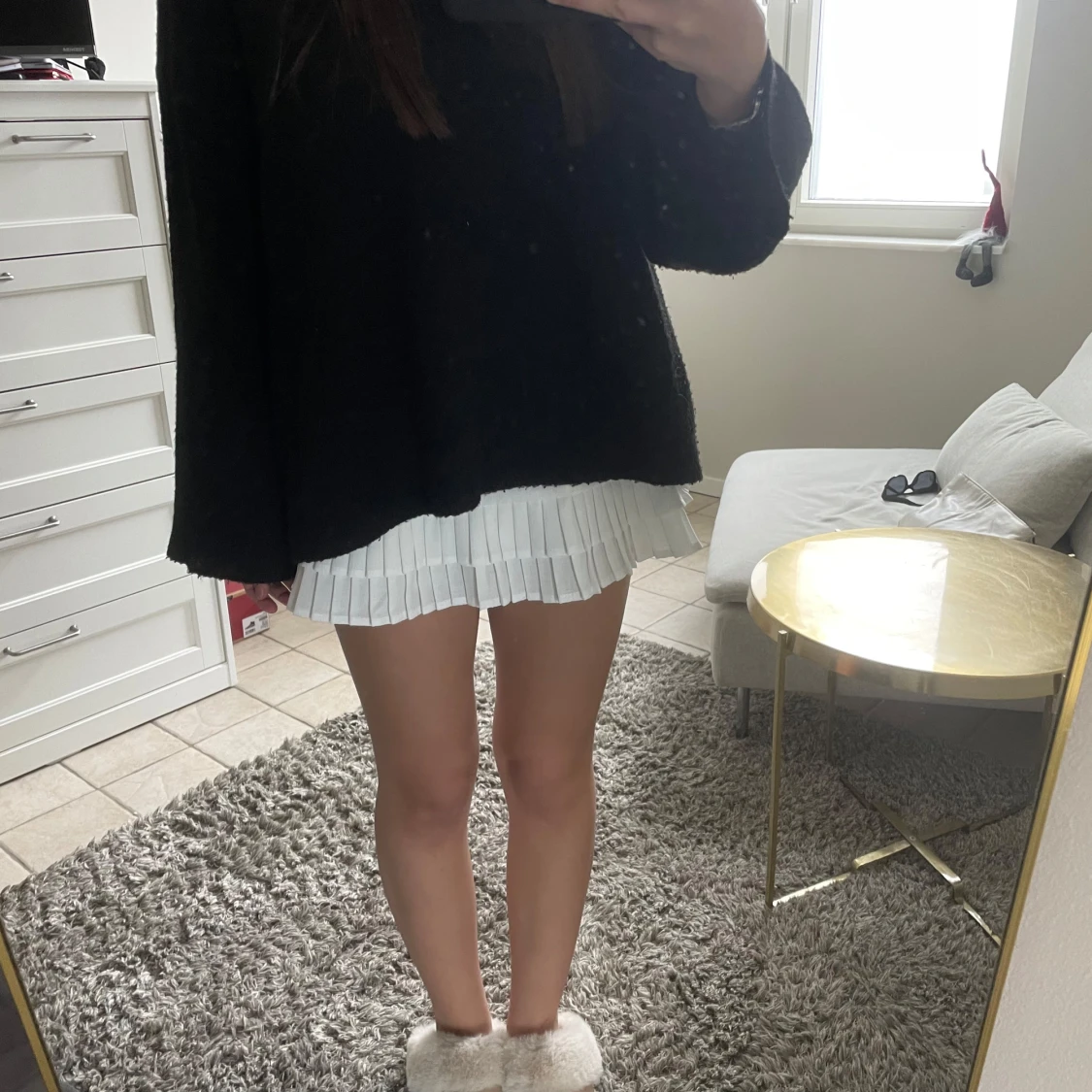 Vit plisserad minikjol - 1