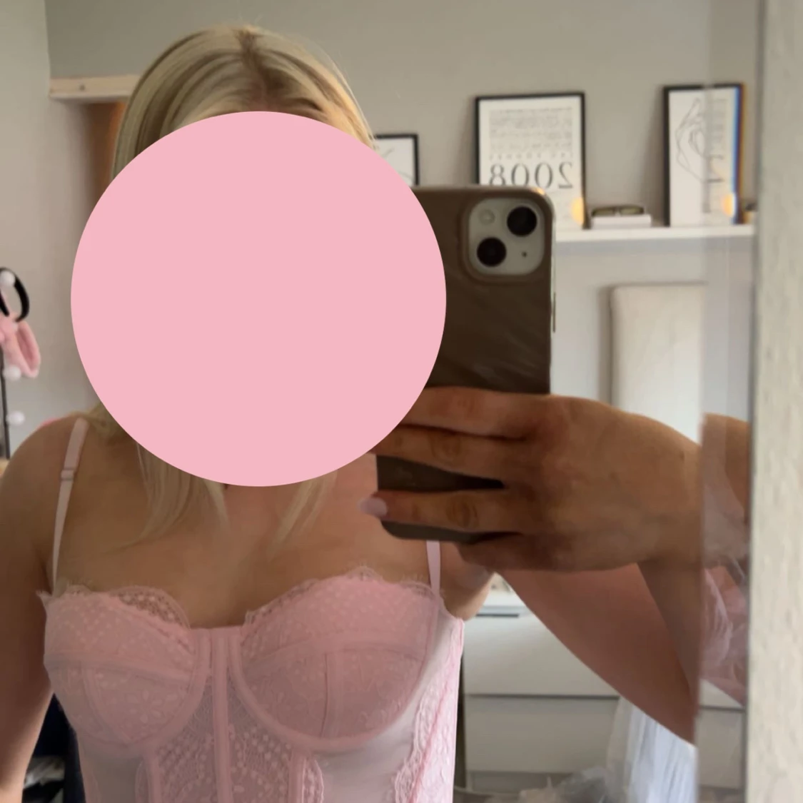 Ljusrosa korsett-topp - 1