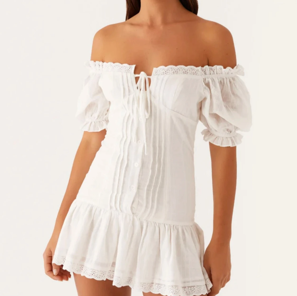 Vit offshoulder klänning - 1