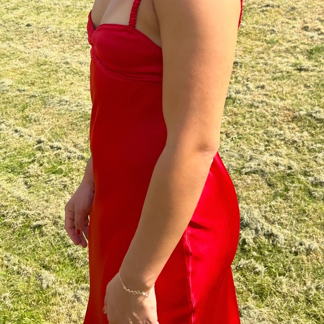 Röd långklänning från Zara - 1