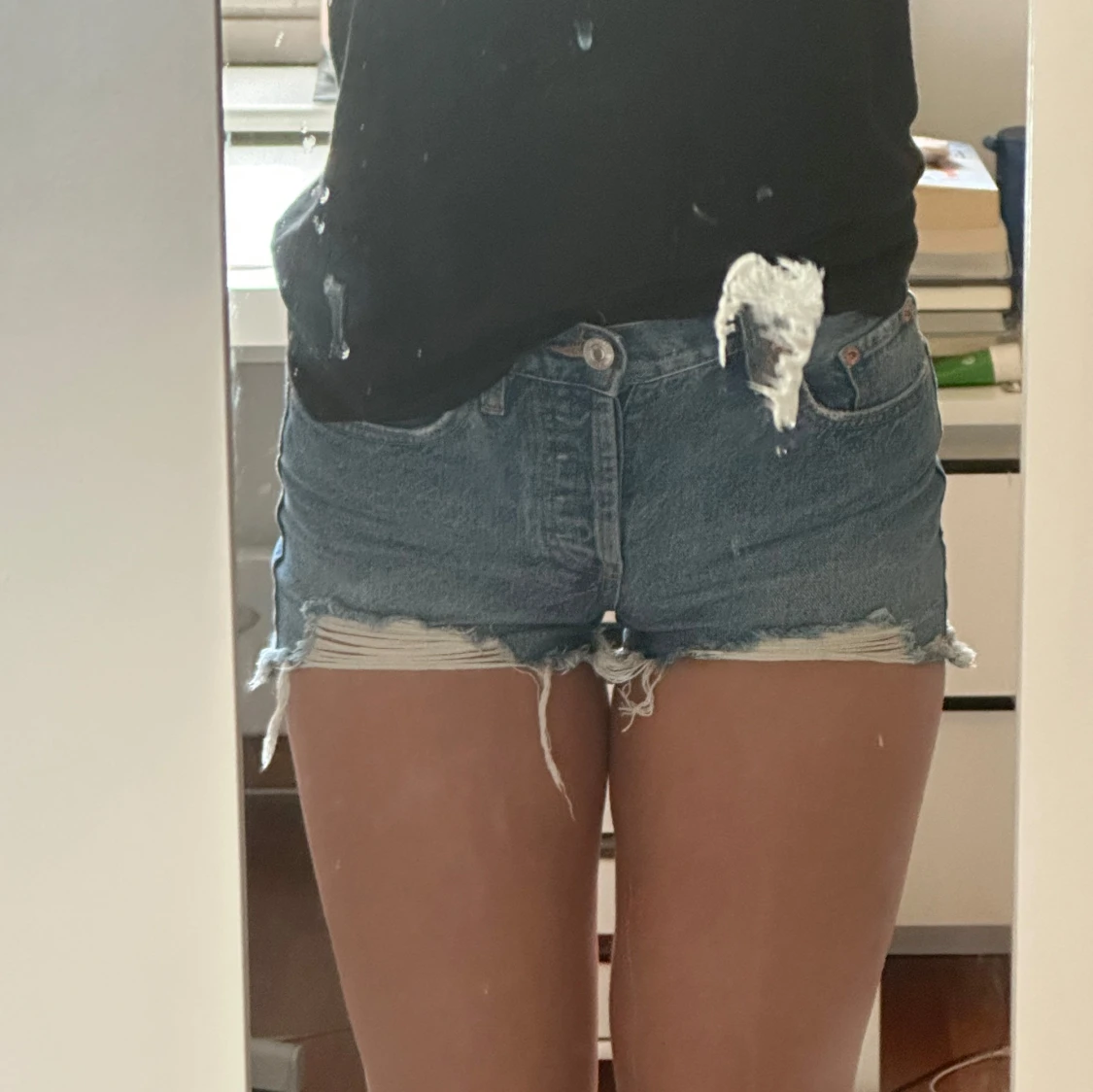 Blå jeansshorts från Mango  - 2