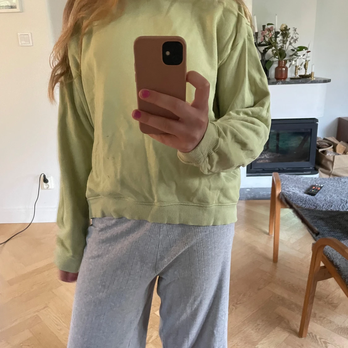 Ljusgrön sweatshirt i bomull - 1