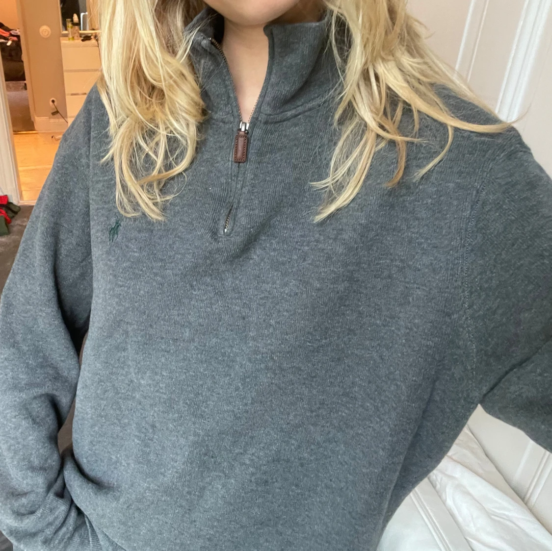 Grå half zip tröja från Ralph Lauren - 1