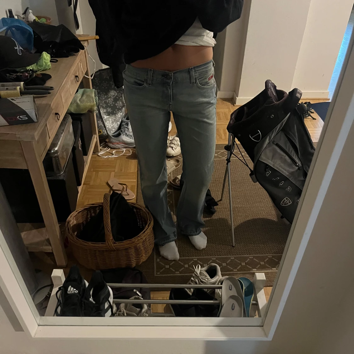 Ljusblåa lee cooper jeans low waist - 2