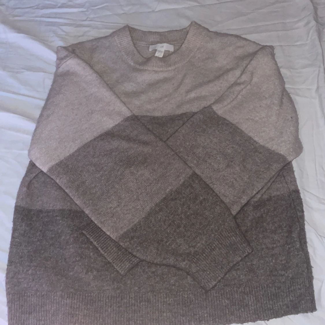 Randig beige och brun stickad tröja H&M - 2
