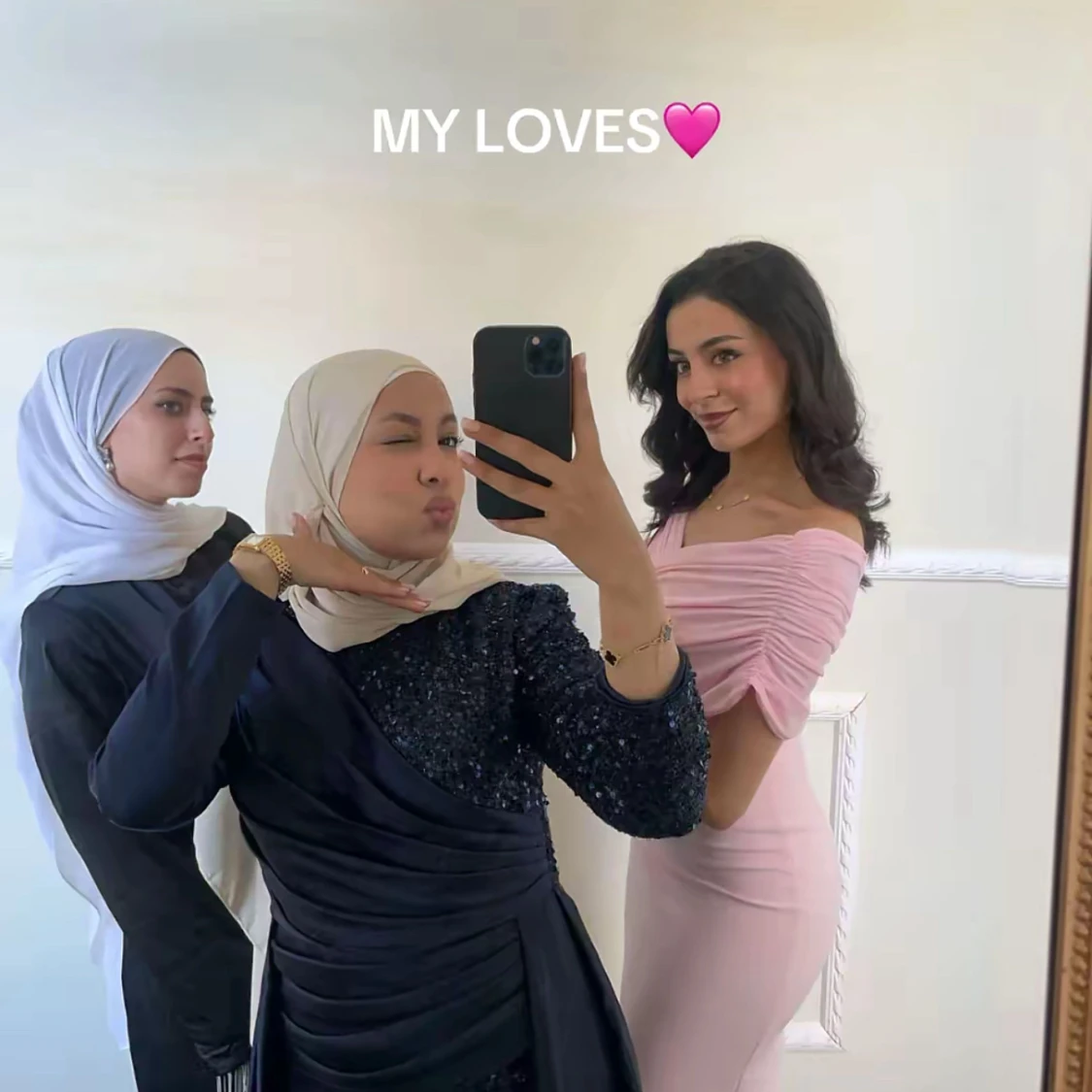 Ljusrosa offshoulder långklänning - 2