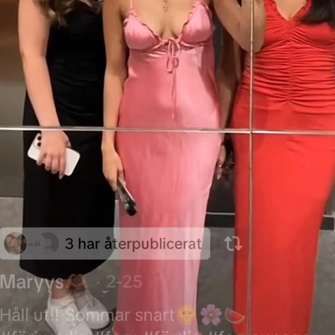 Rosa långklänning med öppen rygg - 90