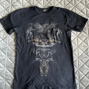 Christan Audiger Tshirt - Svart t-shirt från Christian Audigier med tryck framtill och text på ryggen. 