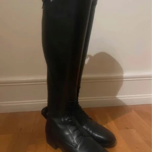 Ariat Palisade ridstövlar dam - Säljer ett par svarta ridstövlar från Ariat, modell Palisade. Stövlarna är höga med snörning framtill och dragkedja bak. Tillverkade i skinn och designade för ridning. Levereras i originalkartong. Endast provat att gå i dem. Så helt nya!