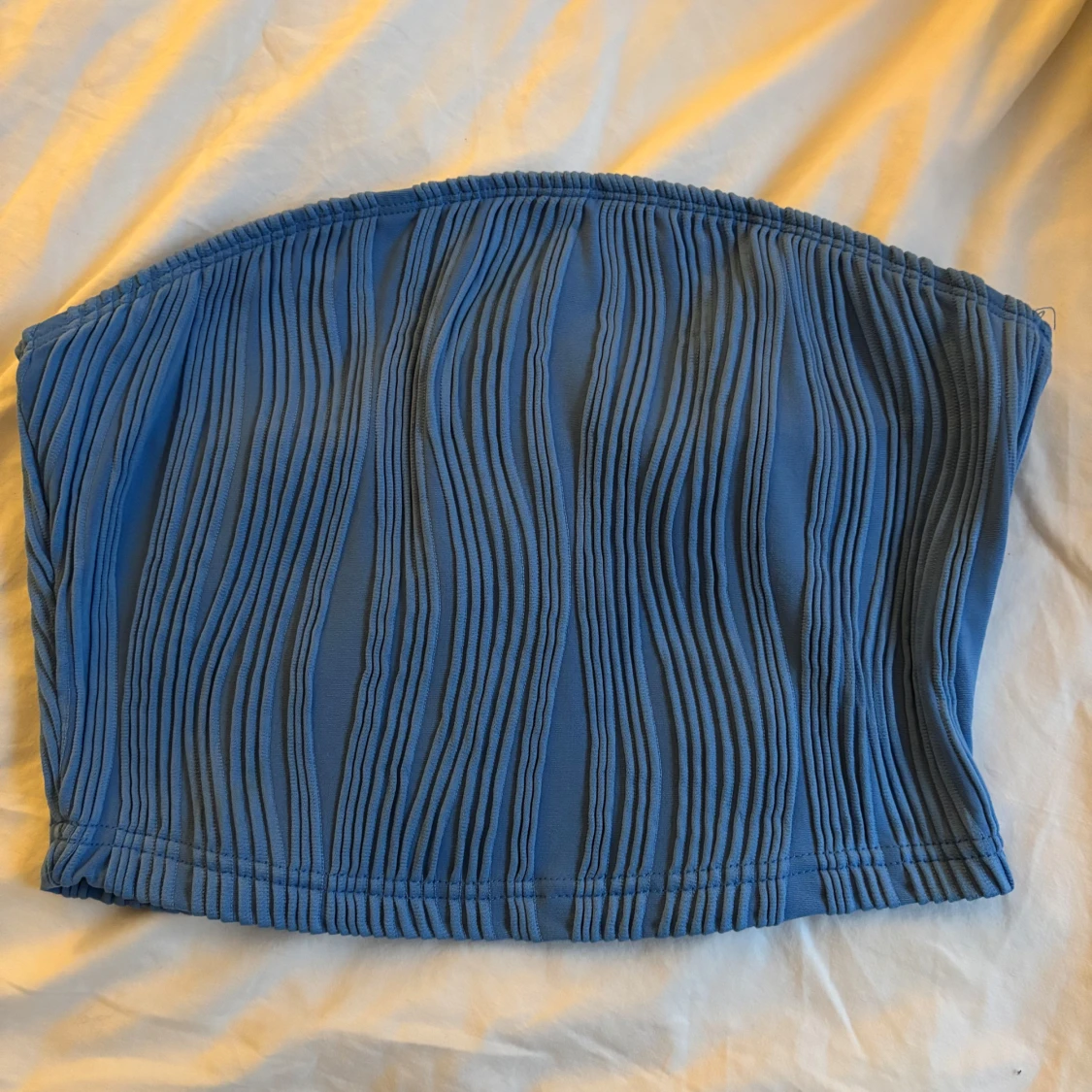 Blå tubtopp med struktur