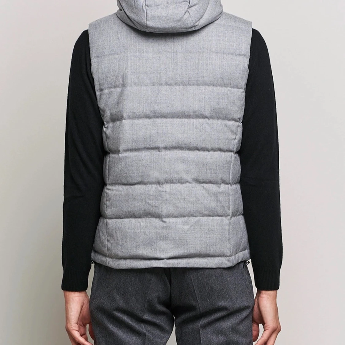 Grå dunväst med huva från Stenströms - 4