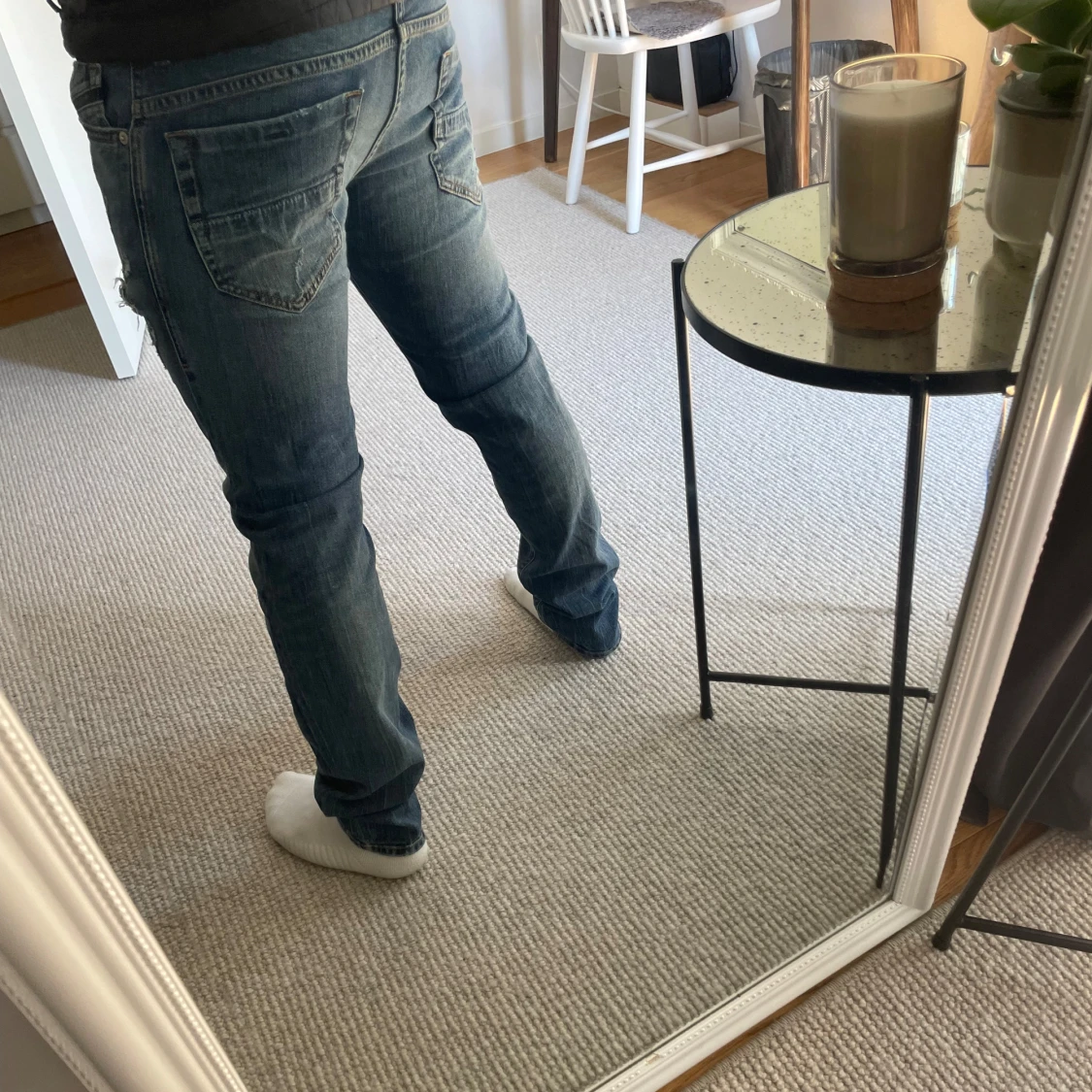 Blå slitna jeans från Diesel - 4